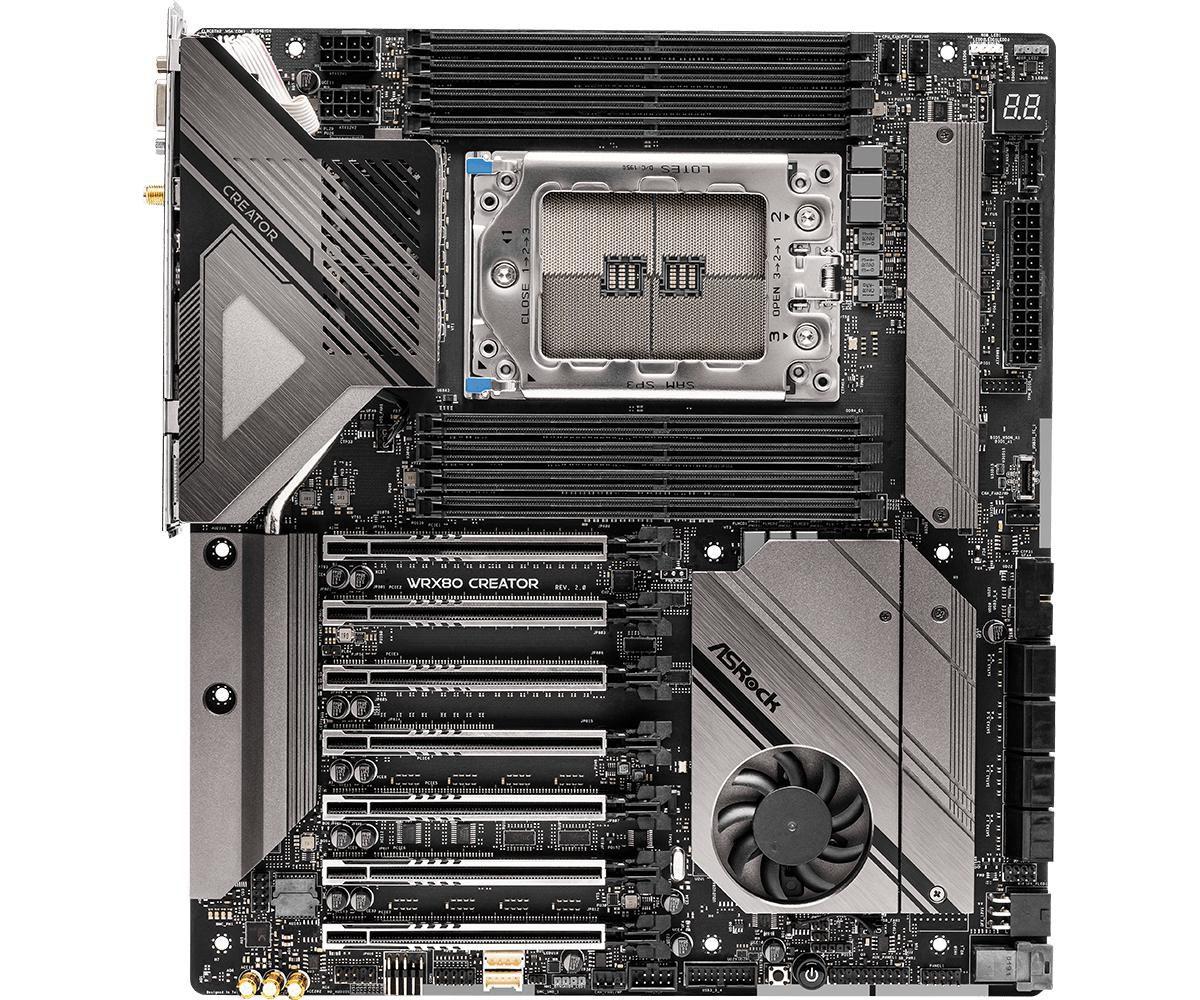 Asrock WRX80 CREATOR R2.0 scheda madre AMD WRX80 Base sWRX8 ATX esteso (Asrock WRX80 CREATOR R2.0, AMD WRX80, sWRX8, EATX, 8 DD